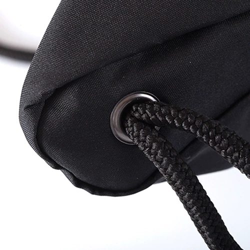 Мешочек, рюкзак, черная вместительная и большая сумка для хранения, на шнурках