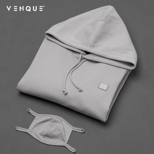 venque/范克 Осенняя толстовка с капюшоном, утепленная толстовка, дизайнерская цветная повязка для глаз, 2020