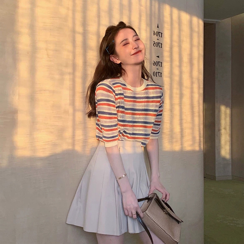 Summer dress 2023 new Hepburn wind ripe French retro - style woman summer two sets of gas dress