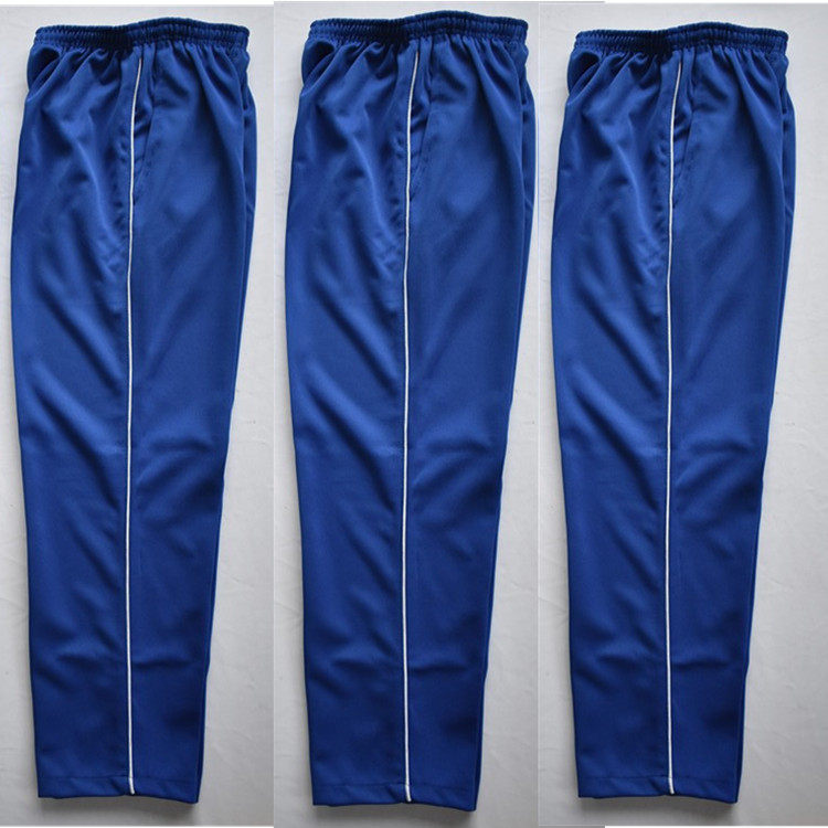 Navy blue white thin bars student school uniform pants junior high school students school pants primary school students sports leisure plus fat loose school uniform