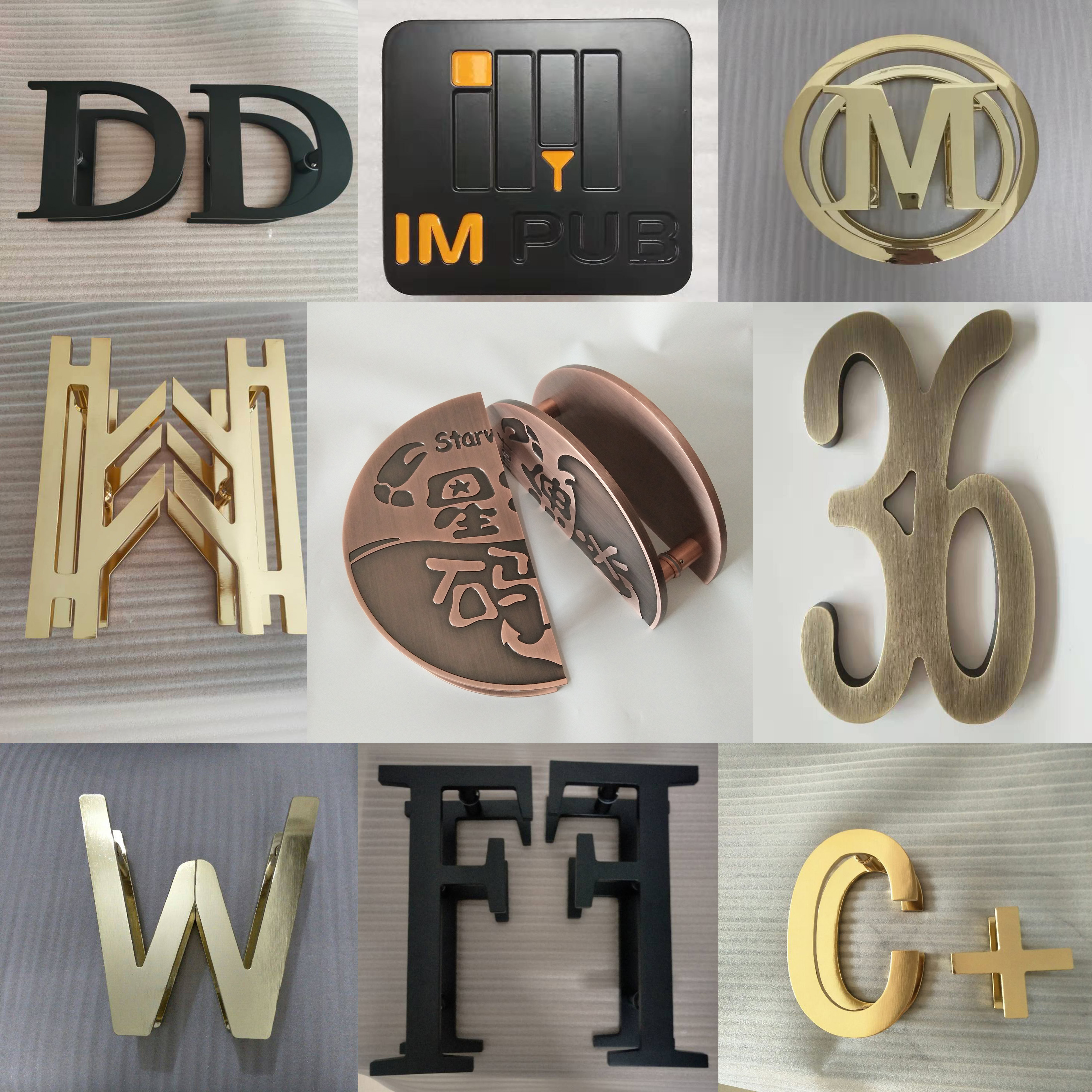 Chinese custom glass door handle door handle logo letter digital door handle custom
