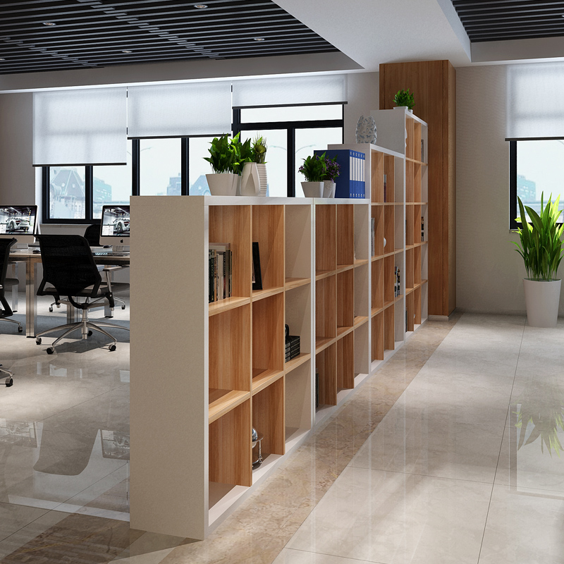 Wooden combination file Bookcase Bookshelf storage lattice