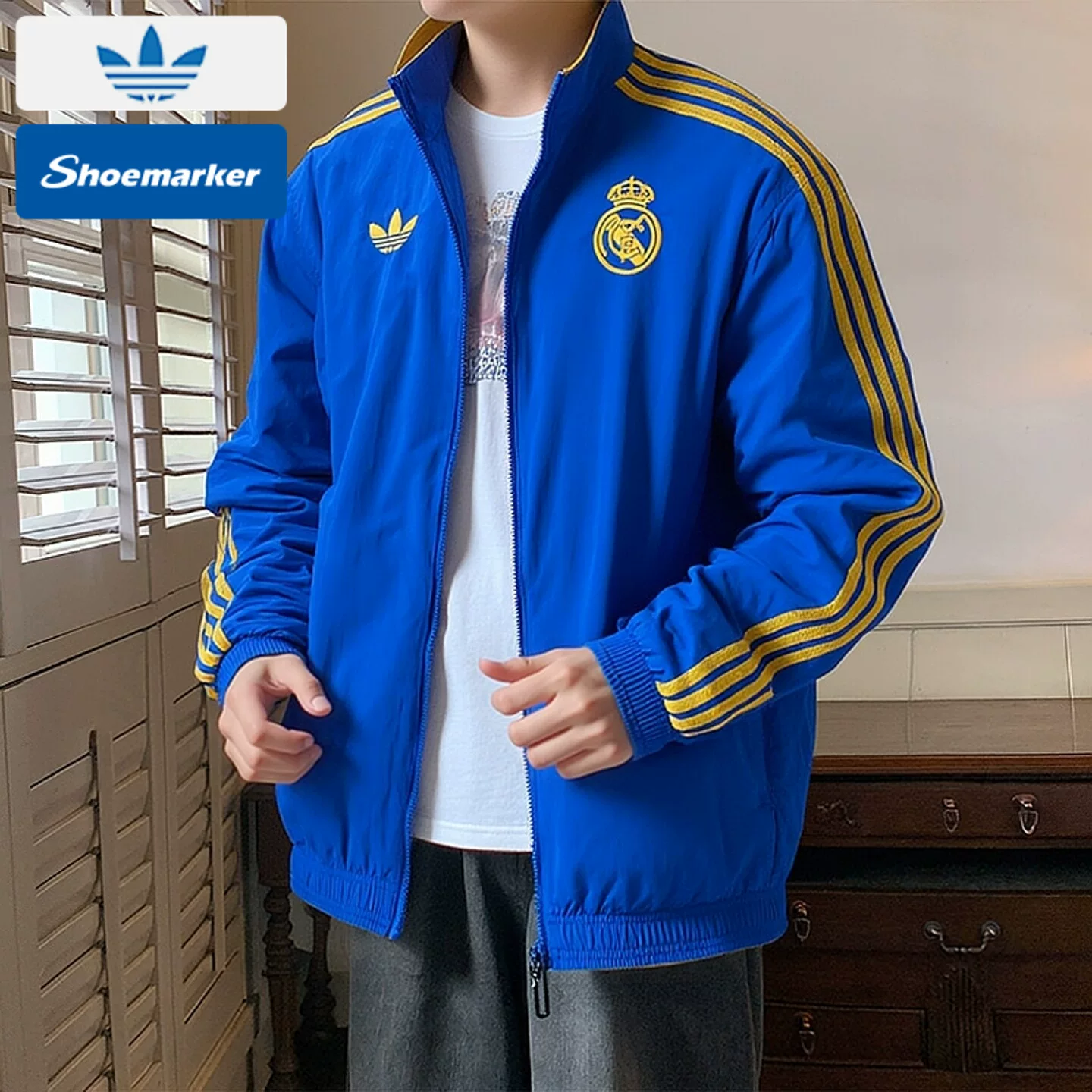 Синий спортивный летний костюм/куртка для мужчин от Adidas