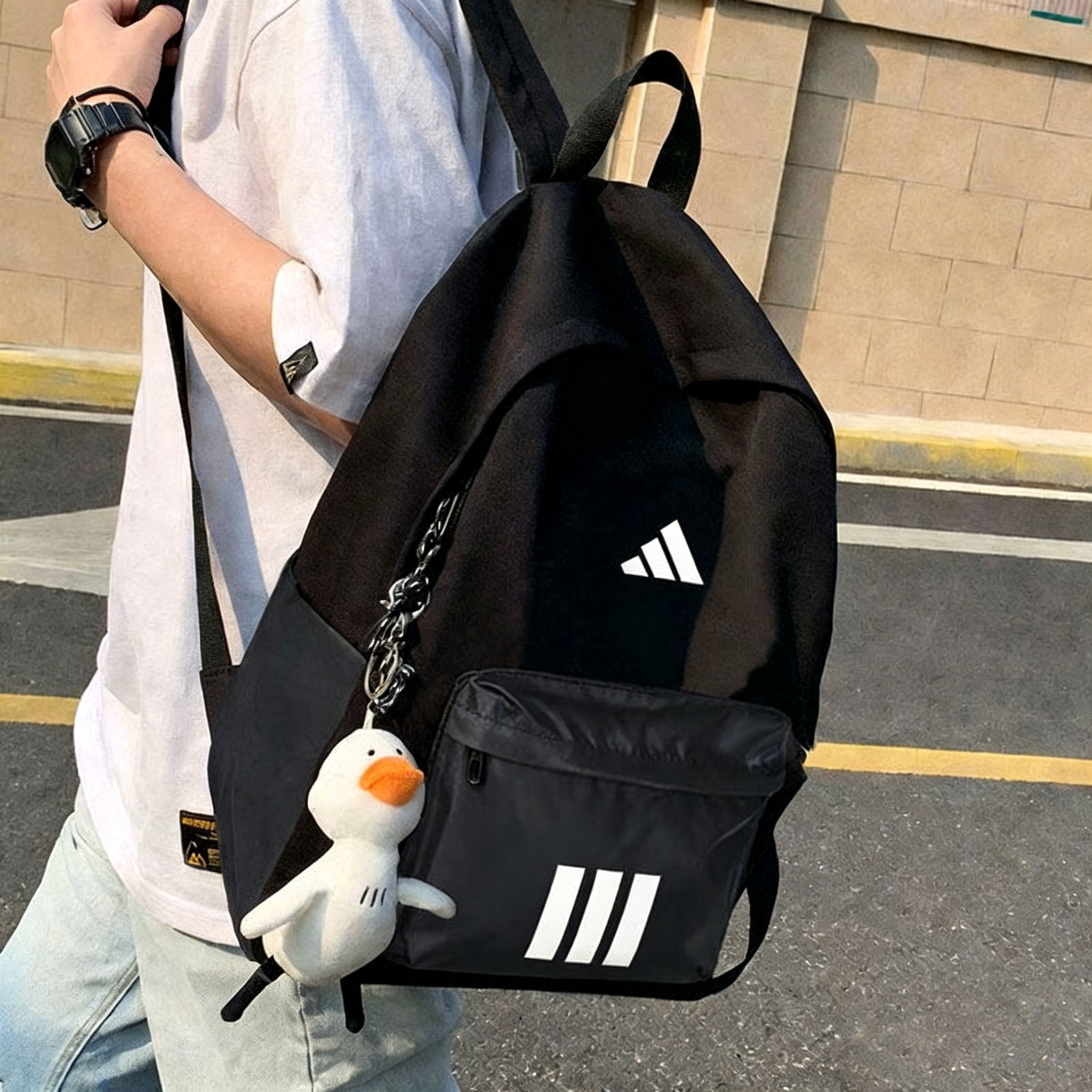 Adidas boys and girls backpack summer new casual bag sports bag backpack primary school student junior high school student bag
