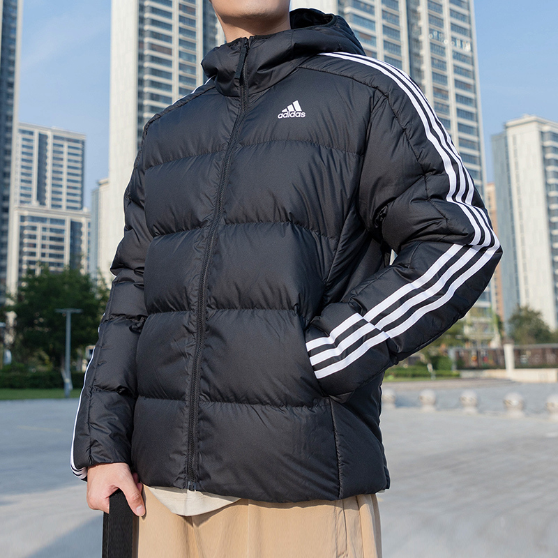Adidas Adidas Warm down Jacket Men's 2025 Winter New Sportswear Windproof Hooded Jacket Cotton Jacket