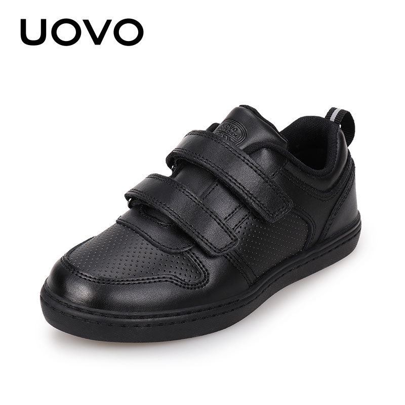 Italian Genuine Uovo Boys' and Girls' Shoes, Spring and Autumn Primary School Students' Sports Shoes, British Fashion Black Leather Shoes, Genuine Cowhide