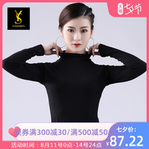 Latin dance practice clothes female adult top long-sleeved modal training dance clothes modern dance clothing autumn new