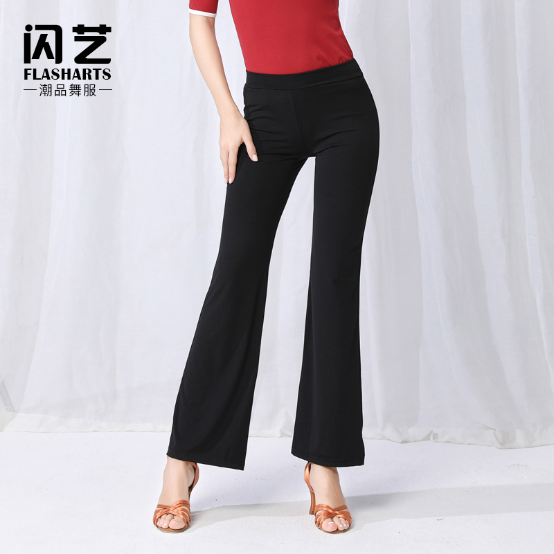 Latin dance pants women's trousers adult national standard dance pants high waist modern dance pants new dance pants wide leg pants