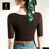 Латинский танцевальный тренировочный костюм для женщин взрослые топы с короткими рукавами