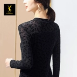 Латинский танцевальный топ для женщин взрослые длинные рукава весна и летняя бальная танцевальная одежда Тонкая сетчатая рукава современная танцевальная одежда