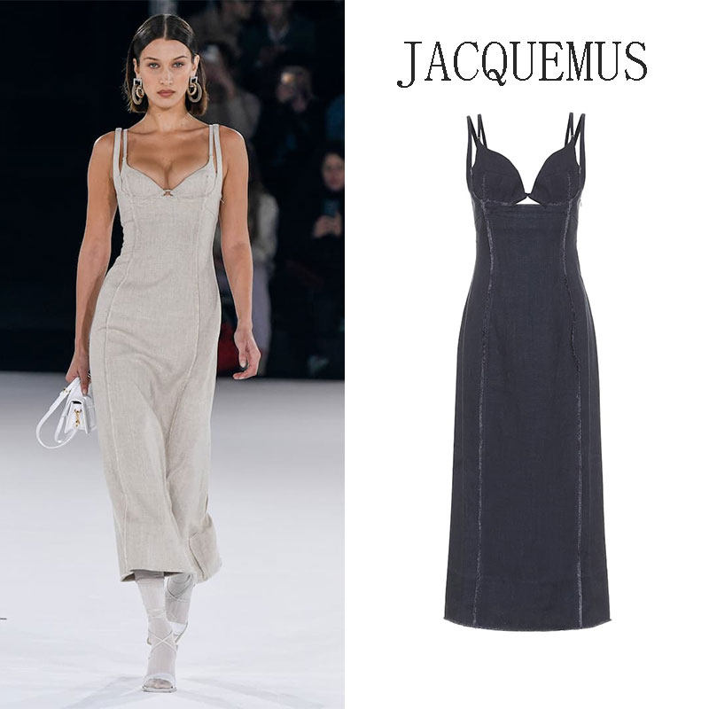 JACQUEMUS 2020 Ladies Navy Blue Sling Mid-Length Dress