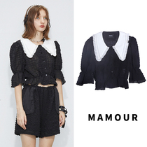 MAMOUR temperament doll collar texture shirt shorts 2021 early spring new products