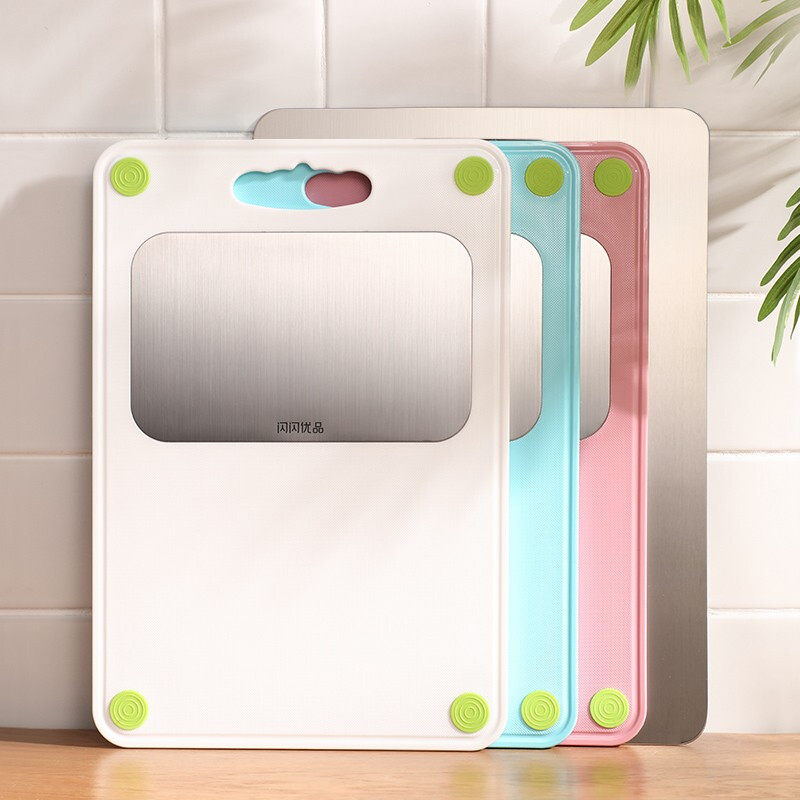 Mildew-proof plastic chopping block 304 Stainless Steel Cutting Board Home Kitchen Fruit Sub food Occupy Board Rolling Panel Knife Board Case Board
