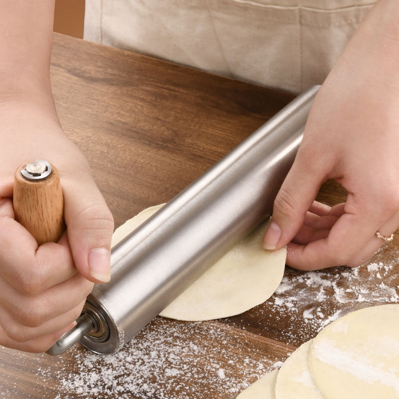 304 Stainless Steel Rolling dumplings Divine Instrumental Roller Rolling of Flour Dumplings Home Water Dumplings Handmade Bun Skin Rolling Stick