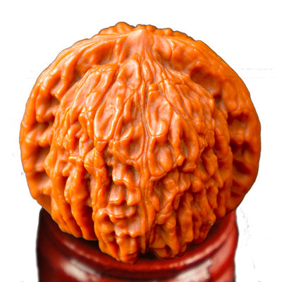 文玩核桃四座楼狮子头收藏手把件一对