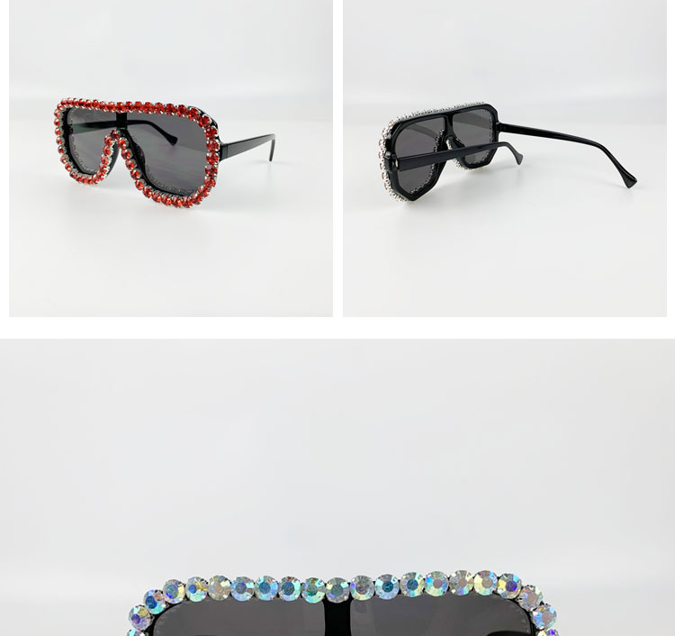 57g Weight UV400 Protection Lens Material Travel, Party Occasion Women'S Gender Diamond Design Elegant, Glam, Hip-Hop, Retro, Vintage Style, Fashion, Sweet, Simple Style, Sports Style Grey, White, Purple, Red, Green, Transparent, Silver, Black Color Elegant Glam Hip-Hop UV400 Protection Diamond Women's Sunglasses 8