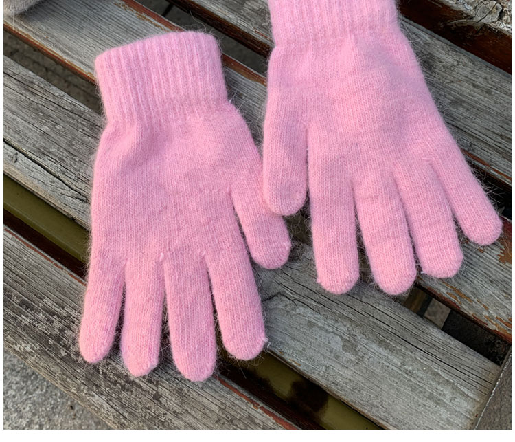 Unisexe Rétro Couleur Unie Fourrure De Lapin Mélange Gants 1 Paire display picture 4