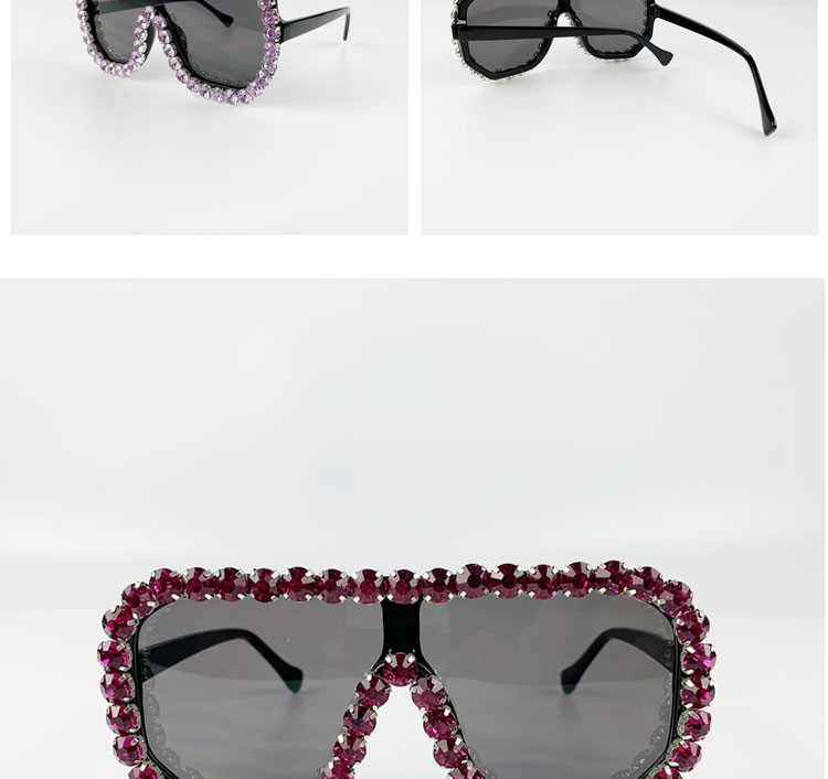 57g Weight UV400 Protection Lens Material Travel, Party Occasion Women'S Gender Diamond Design Elegant, Glam, Hip-Hop, Retro, Vintage Style, Fashion, Sweet, Simple Style, Sports Style Grey, White, Purple, Red, Green, Transparent, Silver, Black Color Elegant Glam Hip-Hop UV400 Protection Diamond Women's Sunglasses 12