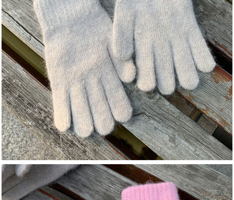 Unisex Retro Solid Color Rabbit Fur Blend Gloves 1 Pair display picture 3