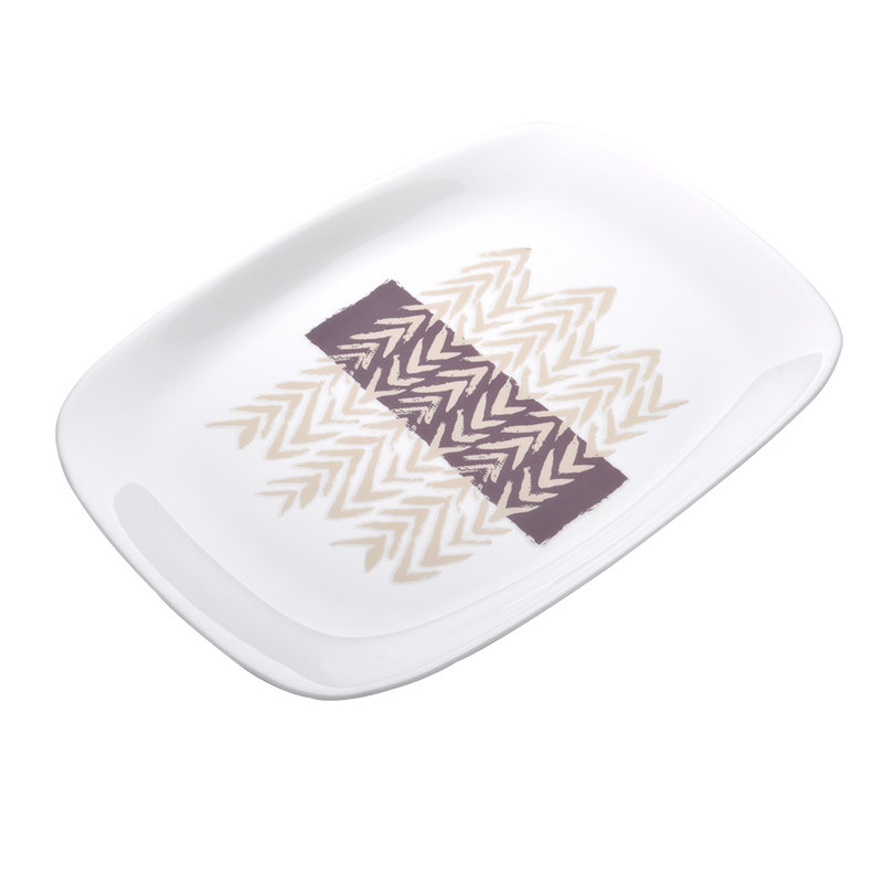 Geometric European white jade glass plate tableware creative dish home net red breakfast plate personality fruit plate