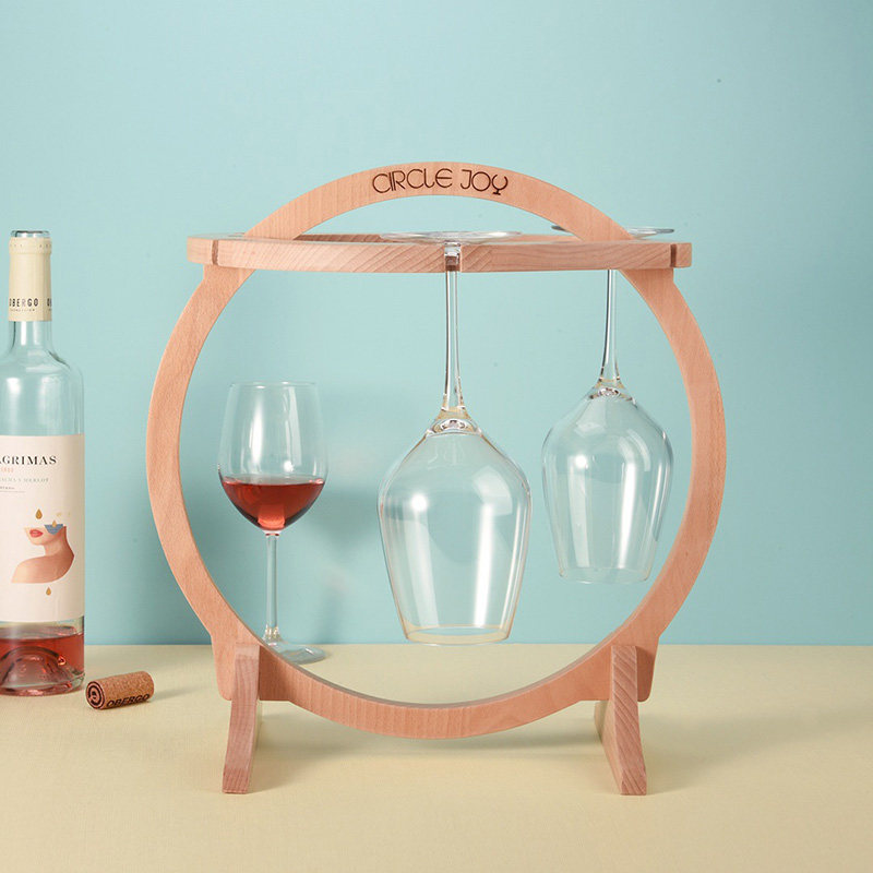 Xiaomi Products Creative Cirque Wine Glass Upside Down Cup Rack Wooden Home Swing Decorated Red Wine Rack Decorations High Foot Cup Shelf