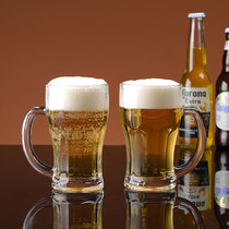 Glass with handle household beer cup juice milk water cup large-capacity draft beer cup fine brewing large wine glass