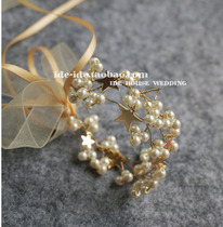 Super fairy dream star wedding ceremony Korean pearl banquet dance Bride wrist flower bridesmaid sister group bracelet