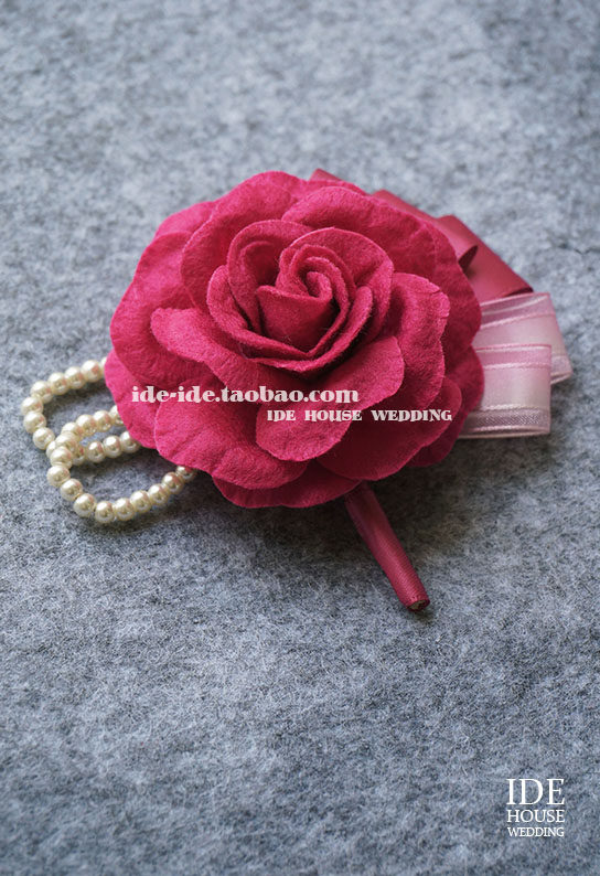 IDE Dinner Annual Meeting Banquet Wedding Korean rose red bride Bridesmaid sister corsage lapel flower brooch