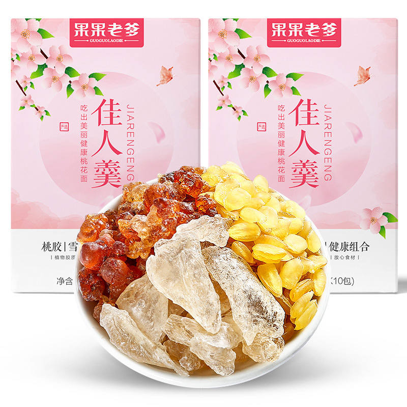 Guoguo Dad Beauty soup 150g 10 small bags of peach gum Snow Yan white angle rice combination can be used with wolfberry collagen