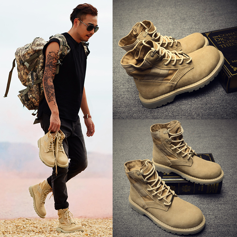 Martin boots men's high top winter plus velvet men's boots couple boots men's mid-top desert boots tooling boots men's cotton shoes