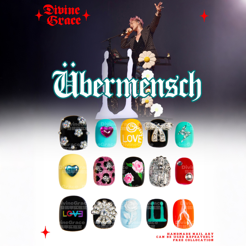 【Support Nail Art】G-Dragon Macau Concert 3Rd Day Same Style Wearable Nails/High-Quality Handmade Wearable Nails