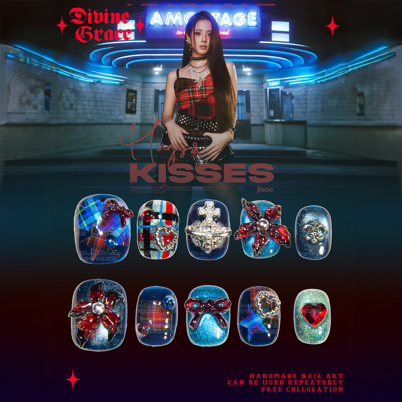 [Dg] Jisoo Mini Album“ Amortage” Inspiration Nail/Original Handmade Support Manicure Wearable Nails