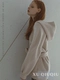 Xu ball / WY08044 / áo choàng mùa thu và mùa đông trong phần áo len dài len trùm đầu áo khoác hai mặt nữ áo hoodie nữ cute