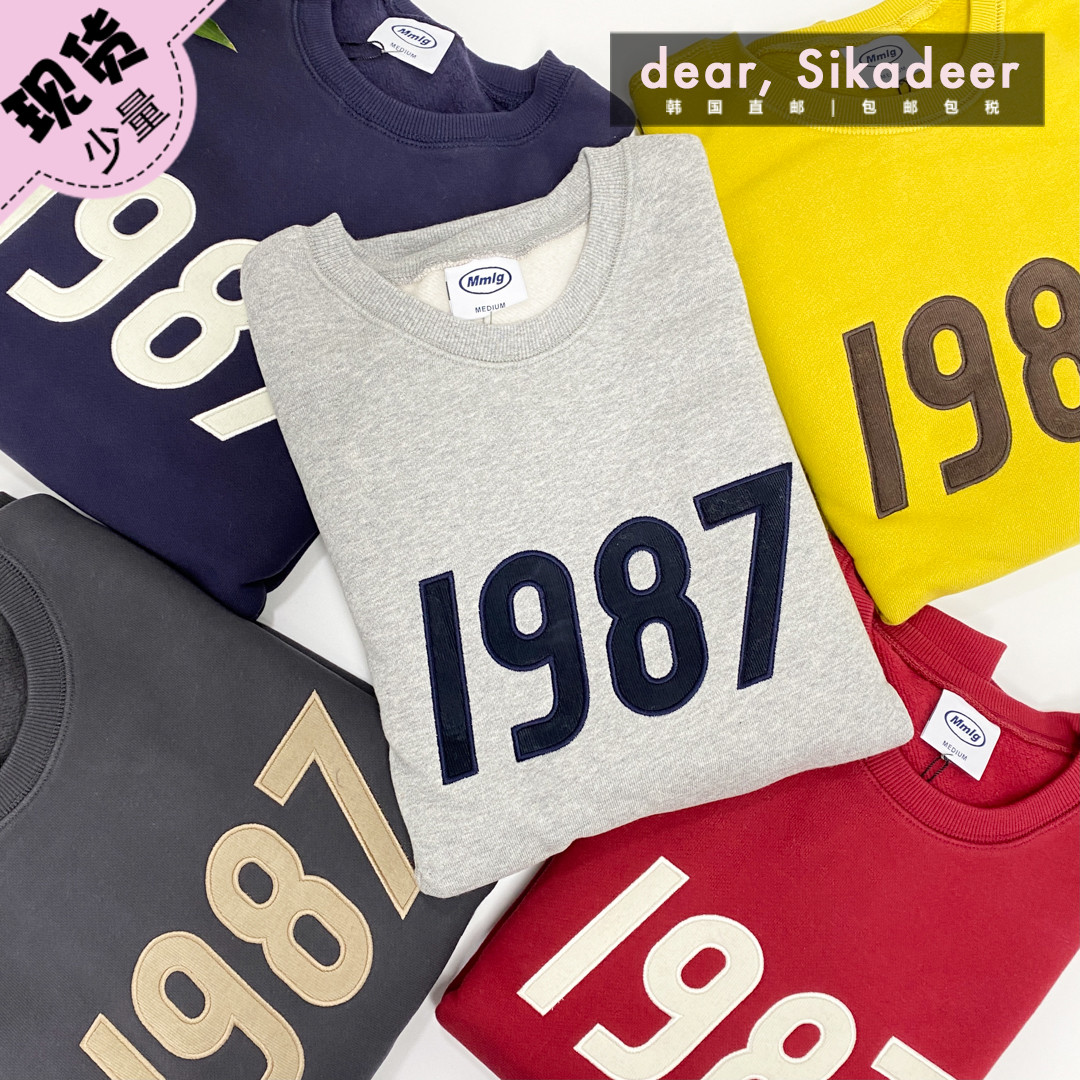 Spot Korea Direct mail 87_mmlg Round neck thick cotton T woman 1987 loose casual 21 autumn and winter plus thin suede