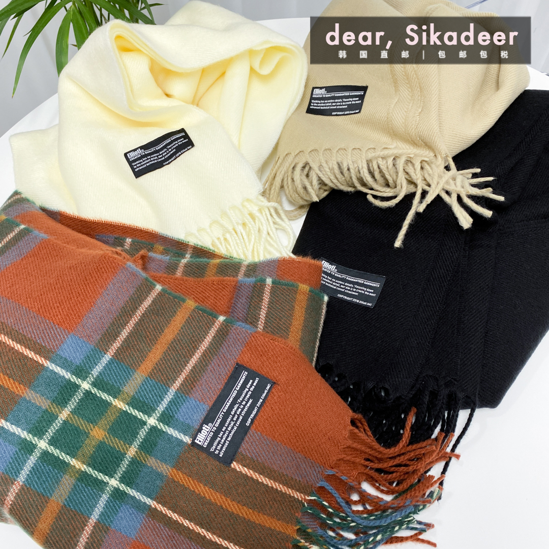 South Korea Direct Mail Ellioti Pure Color Streaming Su Scarf Woman Gwen Scarf's neck Long version 100 hitch 21 autumn winter new