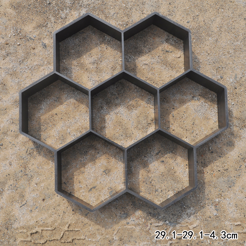 Regular hexagon diy brick mold honeycomb building template ground hardened plastic g plate ground concrete pouring
