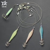 Night squid hook with fish squid hook hook hook wooden shrimp hook nightfishing fluorescence 4 hook hook hook hook hook hook hook hook hook hook hook hook