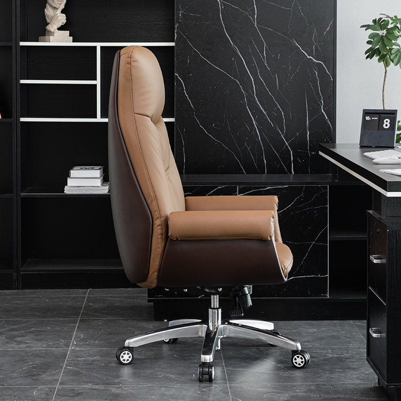 Boss chair leather sedentary swivel chair computer chair Home business class chair Desk chair comfortable office chair