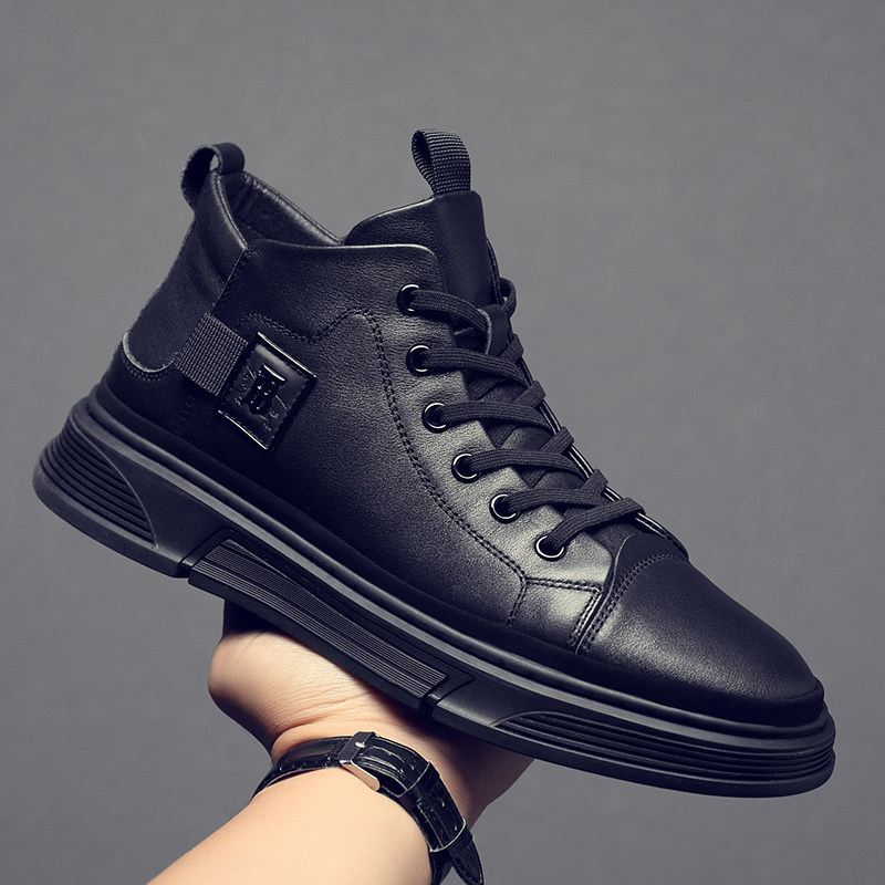 High-top shoes men's shoes 2021 new trend British casual sports shoes men's trendy shoes leather shoes men's Martin boots