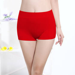 Unisex tight panties, seamless sexy mid-waist tummy control couple stockings shorts, square corners, solid color, simple