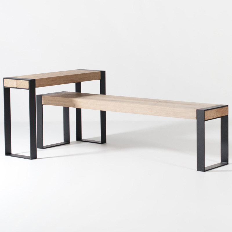 Industrial wind iron solid wood long bench minimal modern bench creative household rest change shoe stool northern Europe