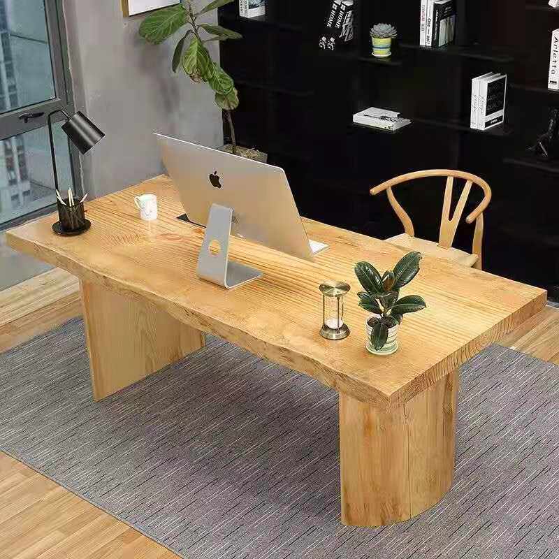Customized Nordic solid wood dining table creative tea table log large board table clothing store display table homestay office conference table