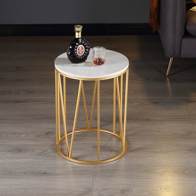 Light extravagant marble corner a few living-room sofa round stainless steel sides a few rock plates bed head cabinet brief modern little tea table