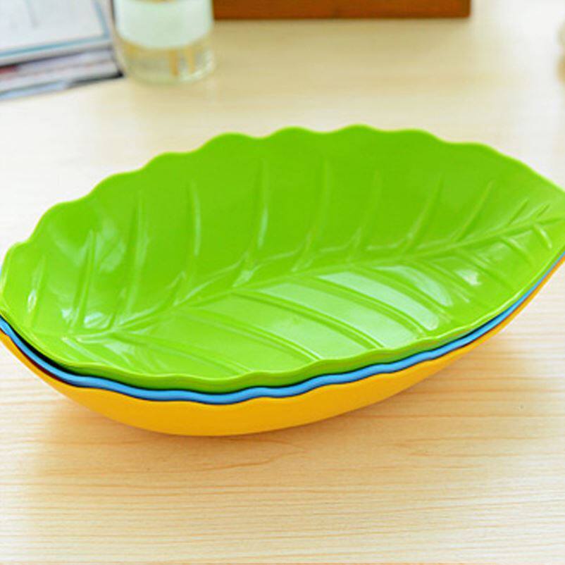 Modern fashion creative household melamine tree leaf-shaped plastic fruit plate living room dried fruit plate snack candy pot