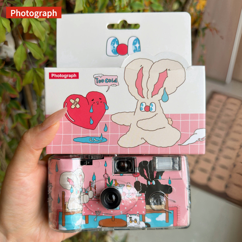 Ribby Co-Branded Disposable Film Camera with Colorful Film, Cute Birthday Gift for Students, Chinese Valentine's Day Gift for Girls and Girlfriends Ribby Co-Branded Disposable Film Camera with Colorful Film, Cute Birthday Gift for Students, Chinese Valentine's Day Gift for Girls and Girlfriends