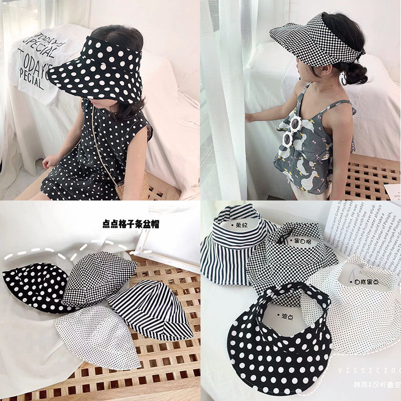 Children's empty top hat summer baby summer sunshade baby adjustable Korean girl's thin section sunscreen sun big brim