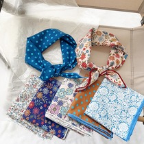 Korean style cotton square scarf polka dot retro childrens all-match small fresh headscarf spring and autumn girls fashion headscarf