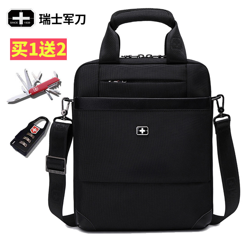 Swiss Army Knife Single Shoulder Bag Men's Slanted Satchel Business A4 Paper Briefcase Handbag 12 12 Inch 13 Inch Computer Shoulder Bag