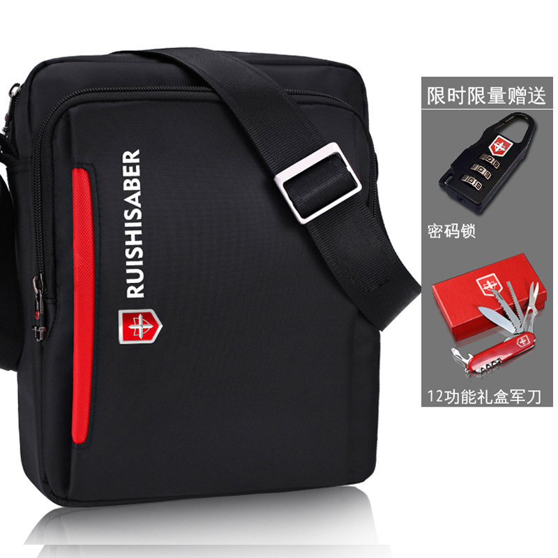 Swiss sergeant knife fashion shoulder bag Swiss messenger bag men's bag business bag canvas bag casual backpack
