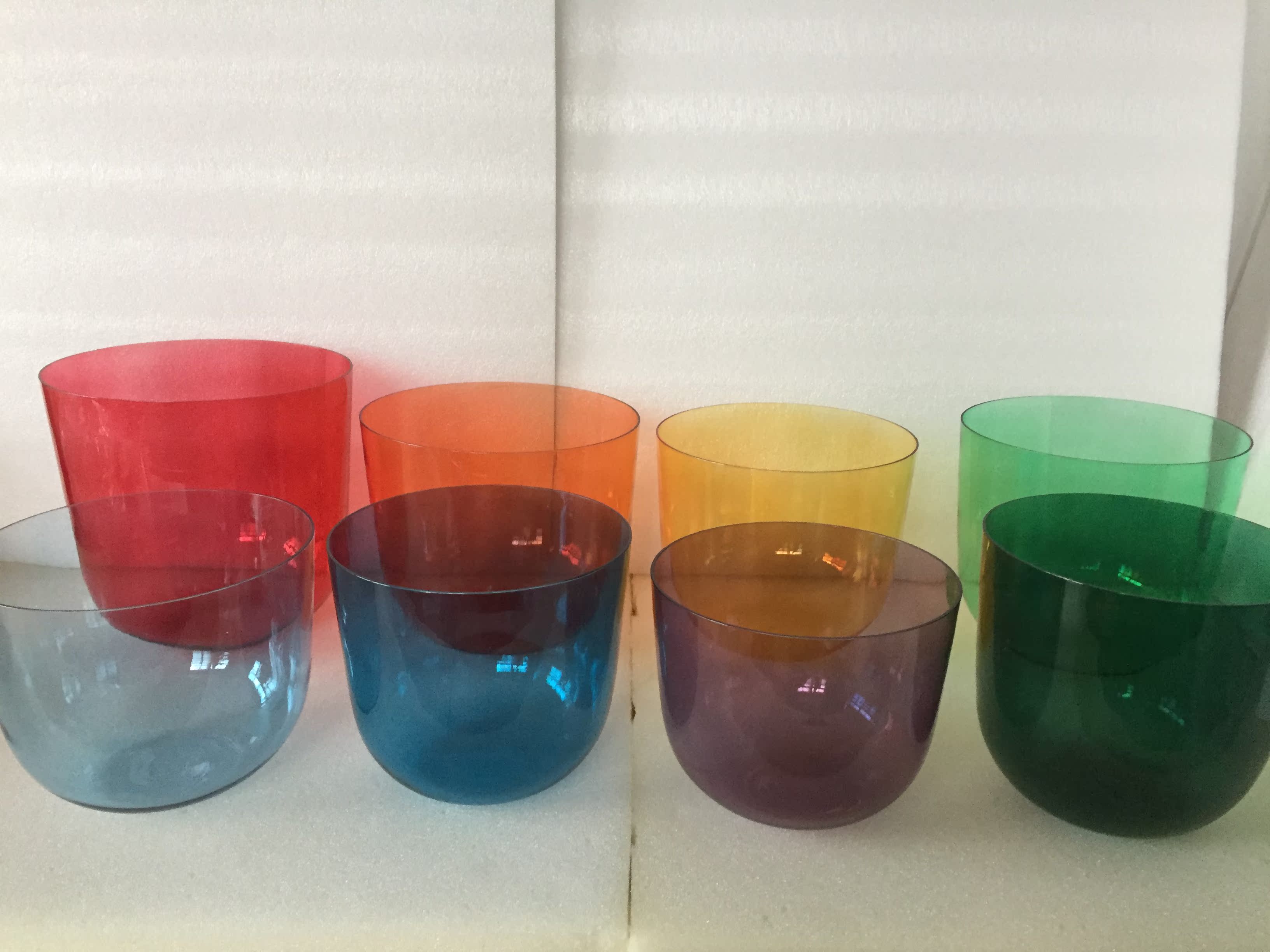 Master-level purifying soul singing bowl with chakra color set Candy color quasi-tone CDEFGABC Crystal singing Bowl